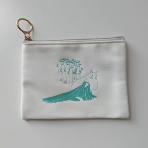 Moomin Snufkin White & Teal Pouch, Small Cosmetic Bag / Coin Purse (New)